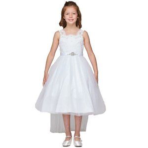 CINDERELLA COUTURE Elegant Pearl Beaded Lace Top Dress Size Multisizes 5079